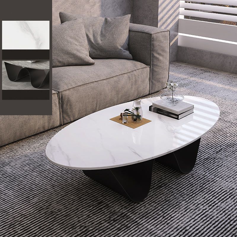 1 Slate Coffee Table Oval Modern Minimalist Coffee Table for Living Room