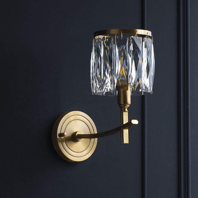 Modern Style Cylinder Wall Mounted Light Crystal Multi Lights Wall Mounted Lamp