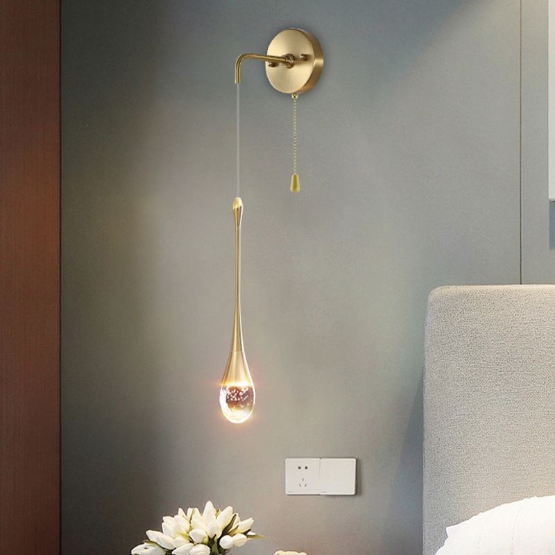 Unique Shape Crystal Wall Light Modern Style 1 Light Wall Mount Light for Bedroom