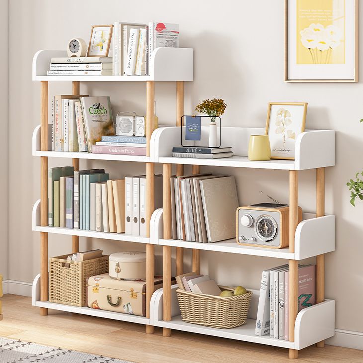 Modern Rectangle Etagere Bookshelf Wooden Open Storage Bookcase