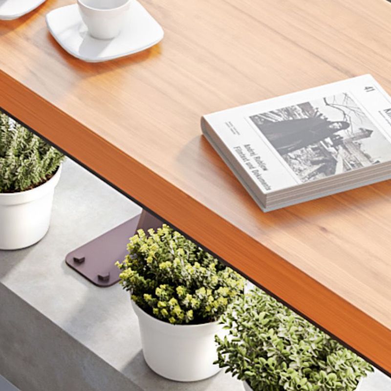 Solid Wood Bar Table Industrial Rectangle Bar Table with Black Legs