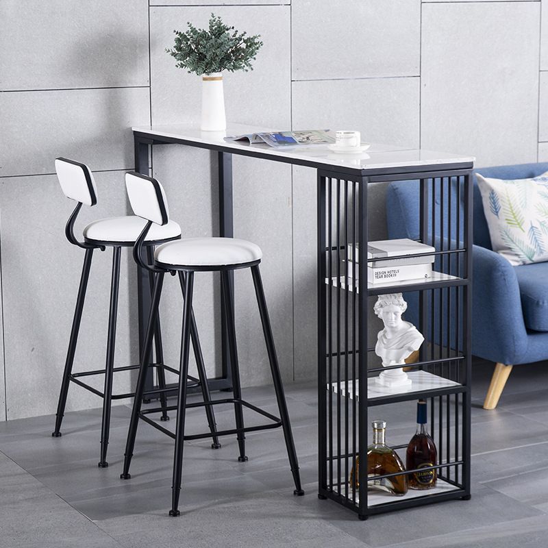 Industrial Style 1/2/3 Pieces Bar Table Set Rectangle Bar Table with Metal Stools