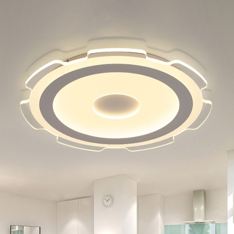 16,5 "/20,5" /24,5 "Équipement de large Flushmount Modern Acrylique LED salon Flush Light Light in Warm / White Light