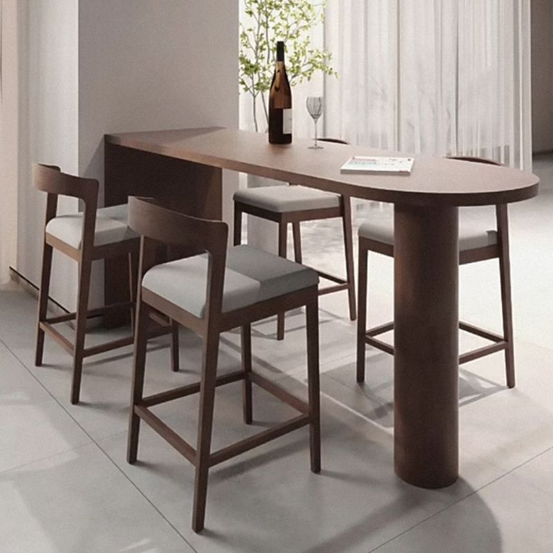 Industrial Style Rectangle Bar Table 1/2/5 Pieces Wood Bar Table Set for Kitchen