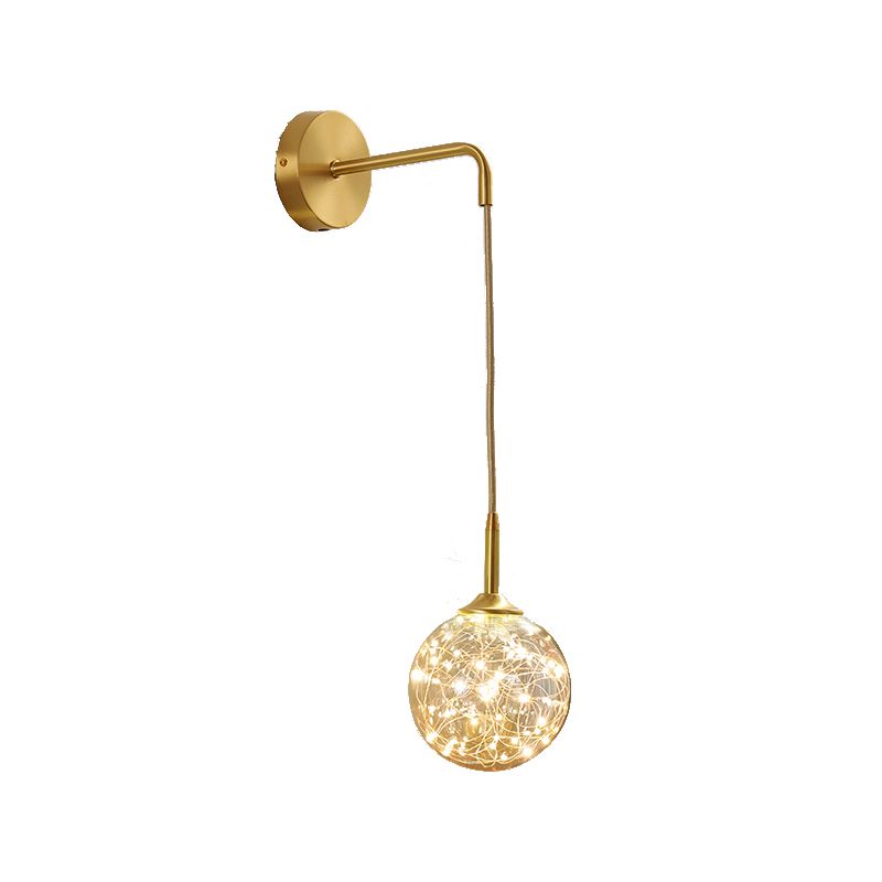 Glass Globe Wall Sconces Modern Style 1 Light Wall Mounted Lamps