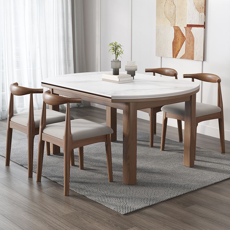 Eigentijdse ronde verlengbare eettafel gesinterde stenen eettafel voor keuken