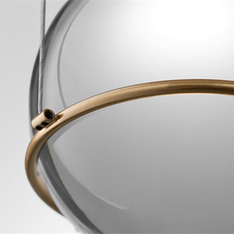 Modern Creative Globe Pendant Light Electroplate Iron Hanging Lamp with Crystal Shade