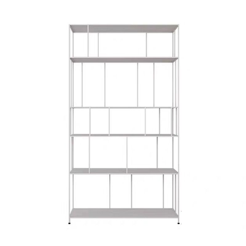 Industrial Style Open Bookcase with Metal Rectangular Shelves