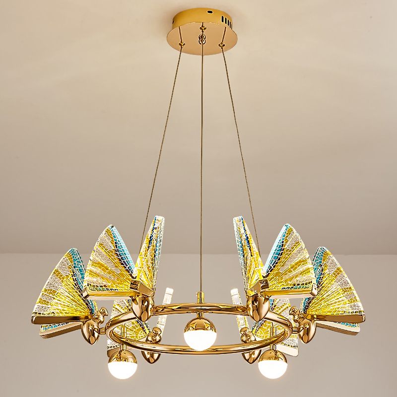 Lámpara de lámpara múltiple de forma de mariposa moderna Luz colgante de luz para dormitorio