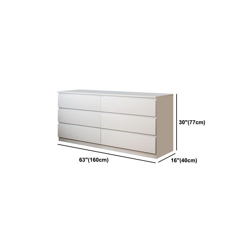 Modern White Wood Chest Bedroom Storage Chest with Mute Rail
