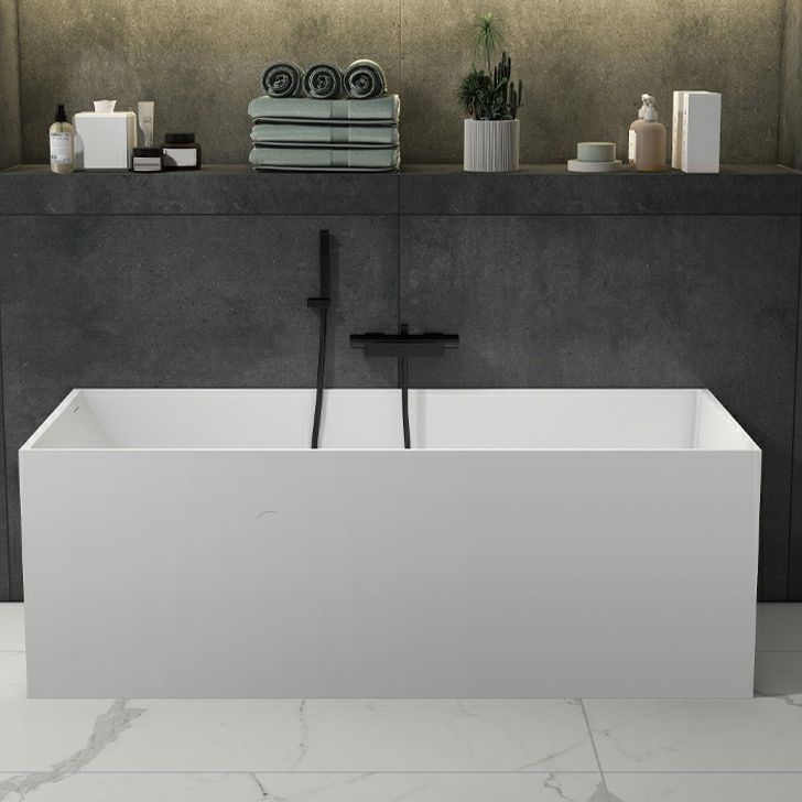 Soaking Rectangular Bathtub Antique Finish Back to Wall Bath Tub