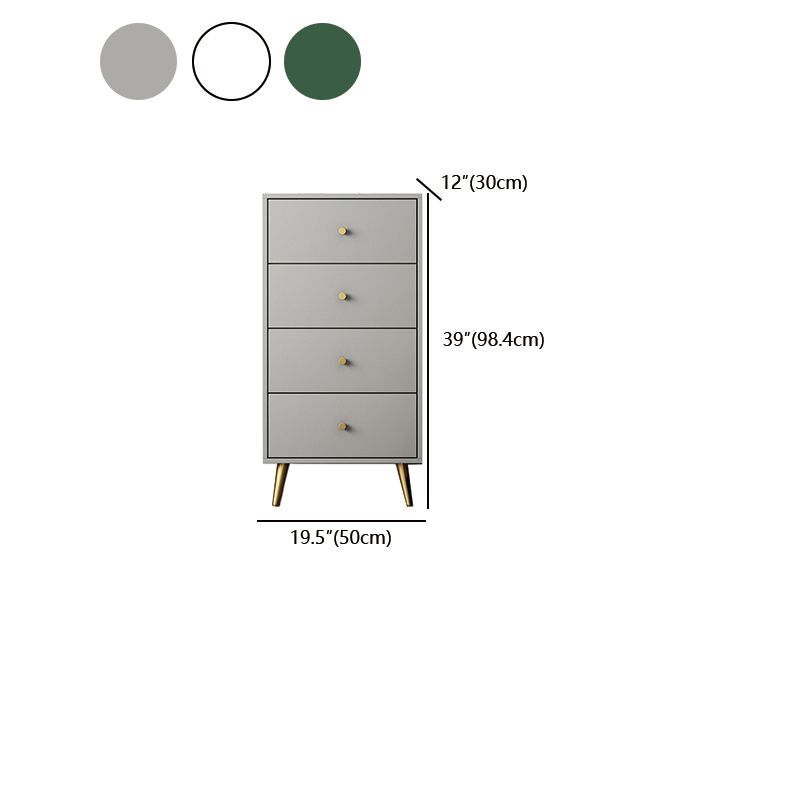 Vertical Glam Storage Chest Wooden Soft-Close Drawers Dresser with Metal Feet