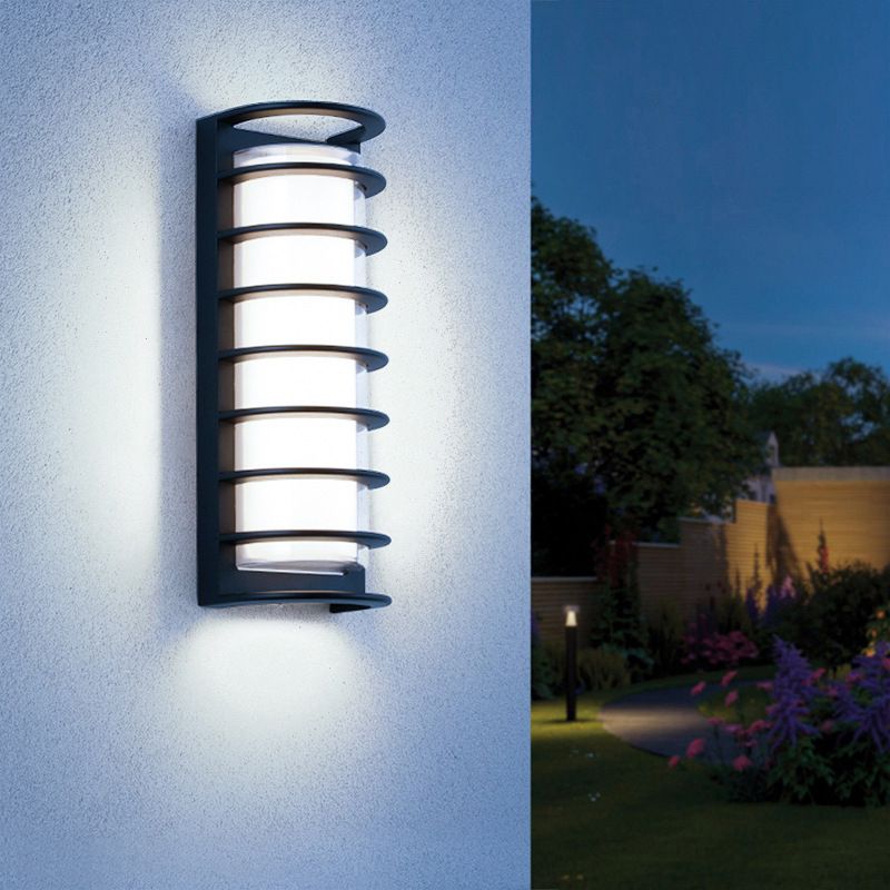 Simple Black Wall Sconce Fixture Half-Cylinder Outdoor Sconce Light