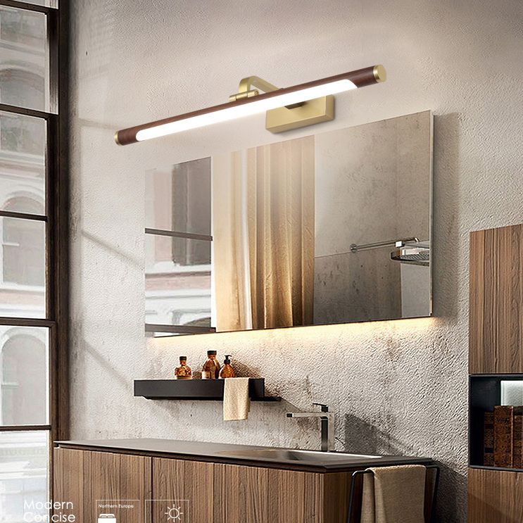 Lineaire ijdelheid verlichtingsarmaturen Moderne minimalistische stijl hout ijdelheid lichten