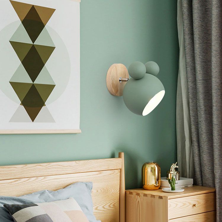 Metal Semicircle Wall Mounted Light Fixture Nordic Style Hanging Ceiling Light for Bedroom