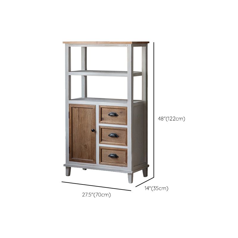 Wood 1 - Door Accent Cabinet Distressed Brown Shelves Included Chest with Drawers