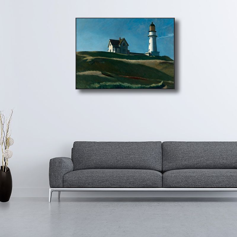 Europe Village Landscape Canvas Art Textured Rustic Living Room Wall Decor in Soft Color