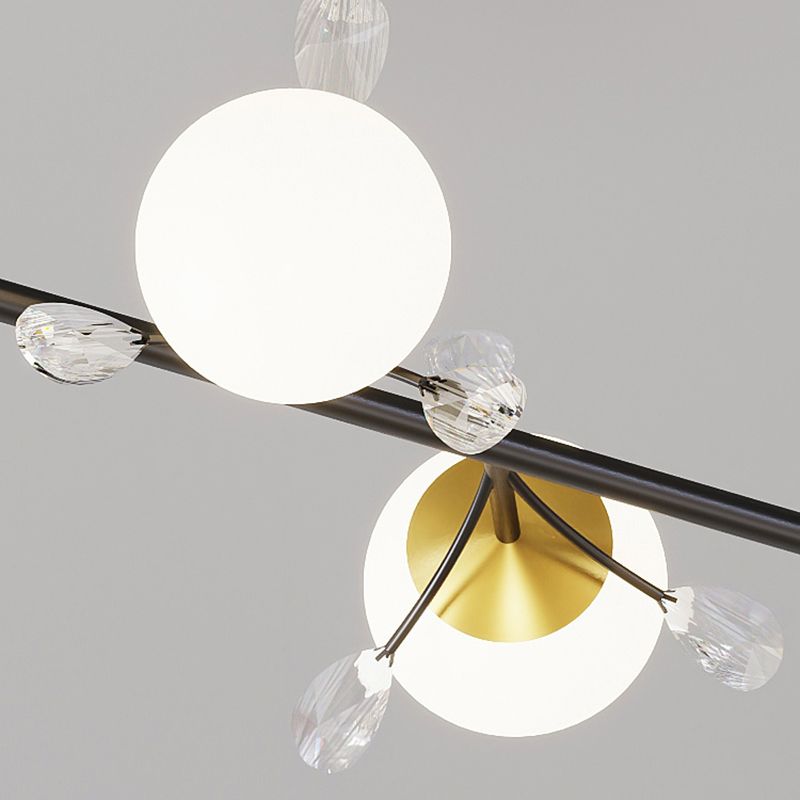 4 Light Sphere Island Lighting Contemporary Glass Island Lights in Black