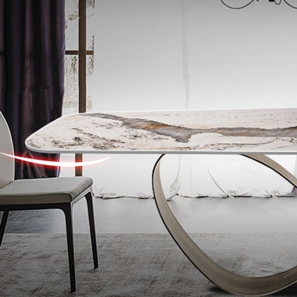 Glam Dining Sintered Stone Table Rectangle Table for Home Use