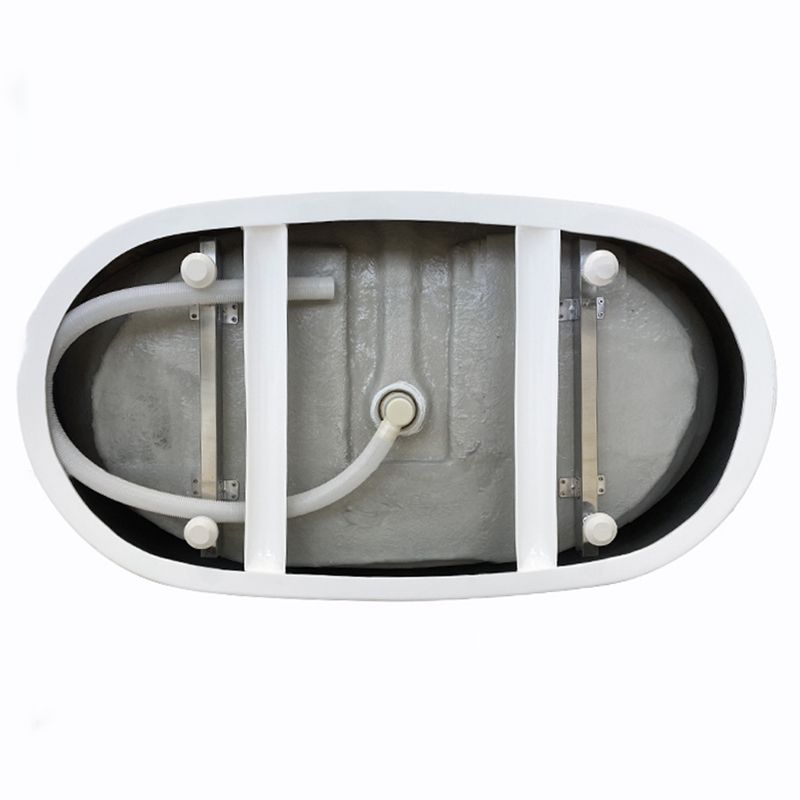 Modern Ellipse White Acrylic Bathtub Freestand Soaking Bathtub with Drain Bath Tub