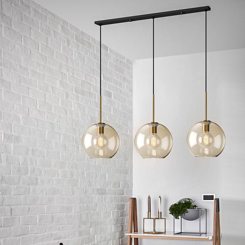 3 Lights Hanging Ceiling Lights Contemporary Glass Hanging Pendant Lights for Restaurant