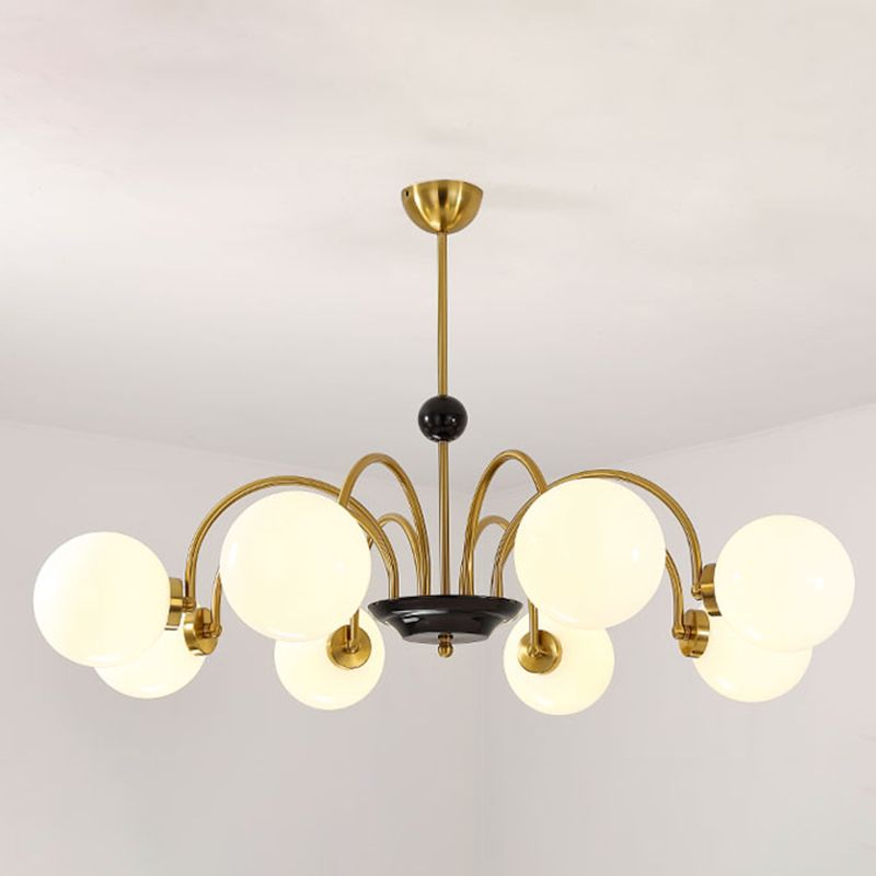 Moderner Glasschatten Kronleuchter multi -hanges Anhängerlampenlampe für Wohnzimmer