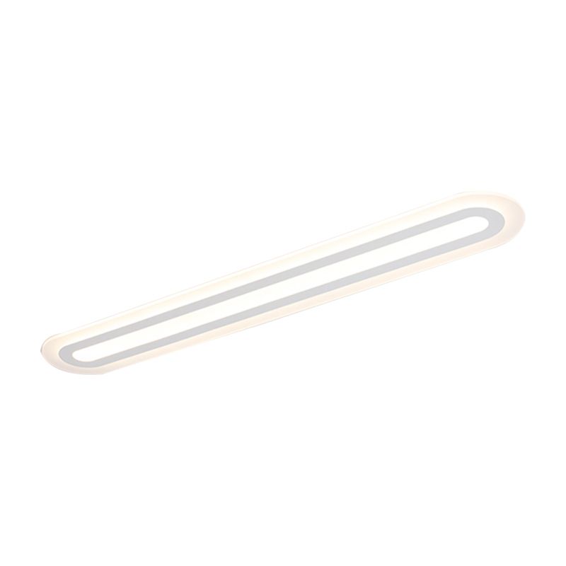 31.5"/39"/47" Wide Simplicity Oval Acrylic Flush Mount Light LED Ceiling Mounted Fixture in Warm/White Light