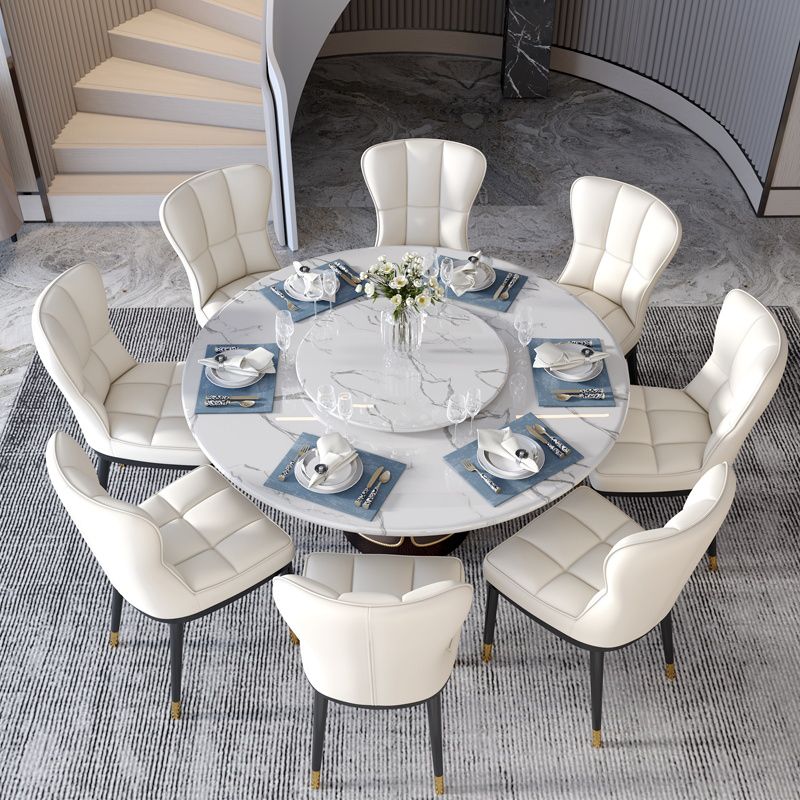Chaise d'appoint scandinave à dossier solide, chaise de salle à manger rembourrée en métal