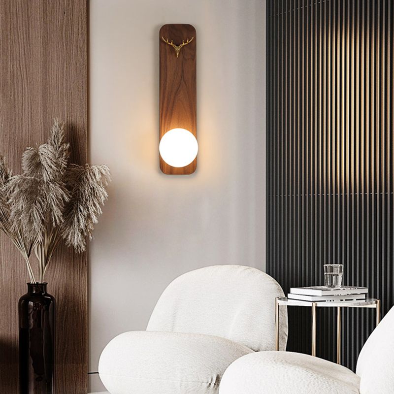 Contemporary 1 Head Wall Sconce White Glass Wall Mounted Light for Reading Room
