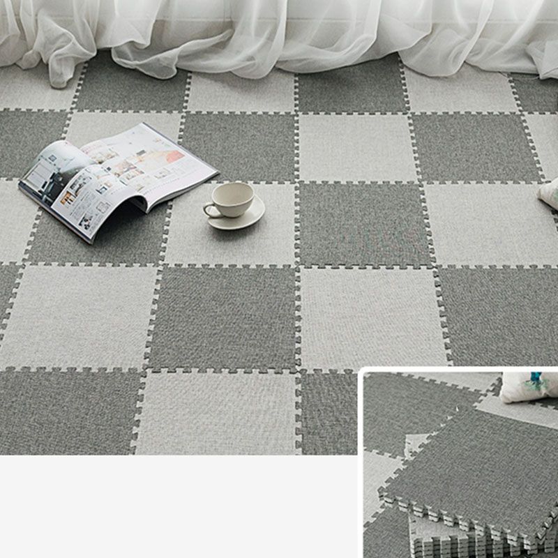 Carpet Tile Non-Skid Fade Resistant Solid Color Interlocking Carpet Tiles Dining Room