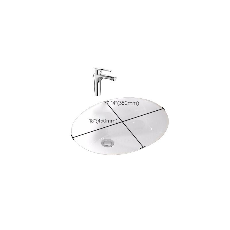 Modern Style Bathroom Sink Overflow Hole Design Oval Ceramic Bathroom Sink