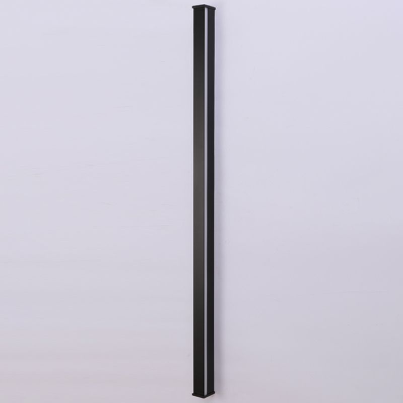 Modern Style Long Strip Shade Wall Sconce Metal 1 Light Sconces in Black for Bedside