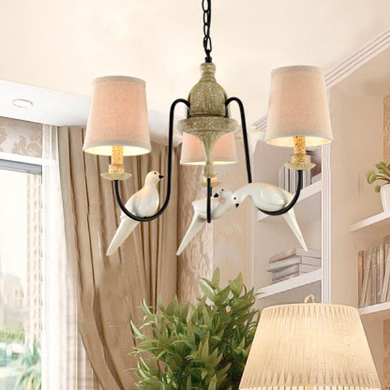 3/8 luci tessuto lampadario appeso il lampadario tradizionale sala da pranzo affusolata a sospensione lampada a sospensione