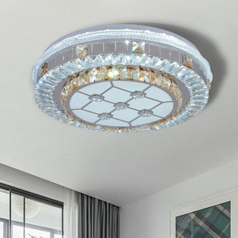 Spalier/Blume Cut Kristallblöcke Flush Mount Moderne Schlafraum LED Deckenleuchte in Weiß