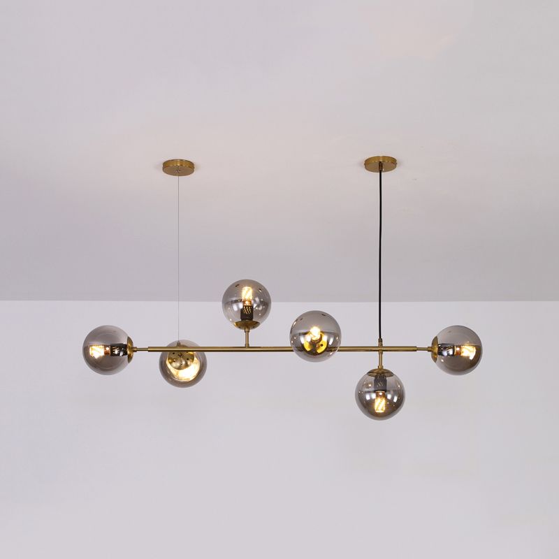 Modern Creative Style Pendant Lamp 6-Light Round Glass Island Light Fixture
