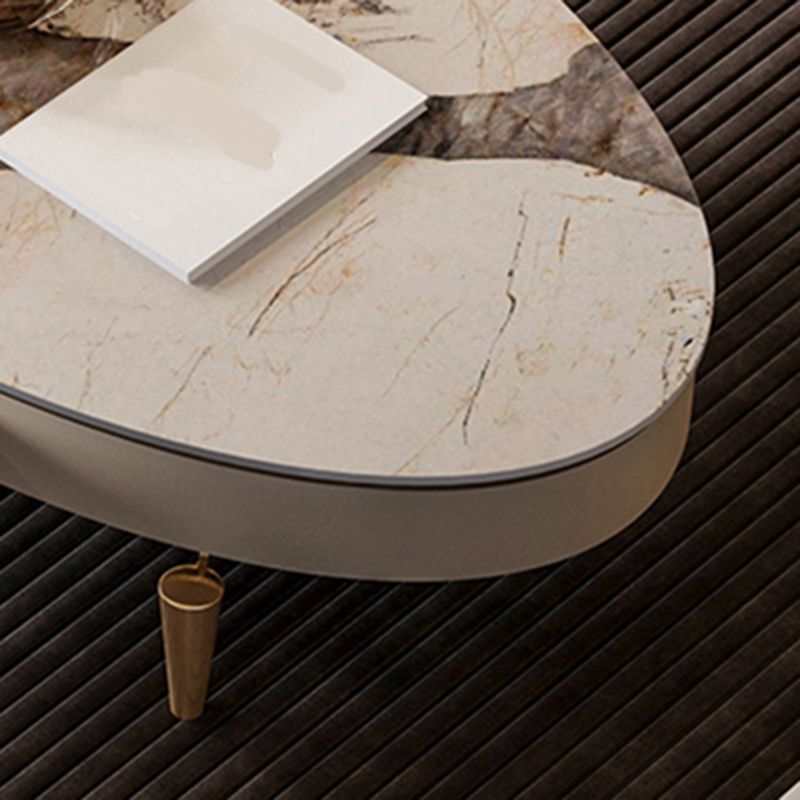 17"H Glam Coffee Table Slate Single Coffee Cocktail Table with Storage