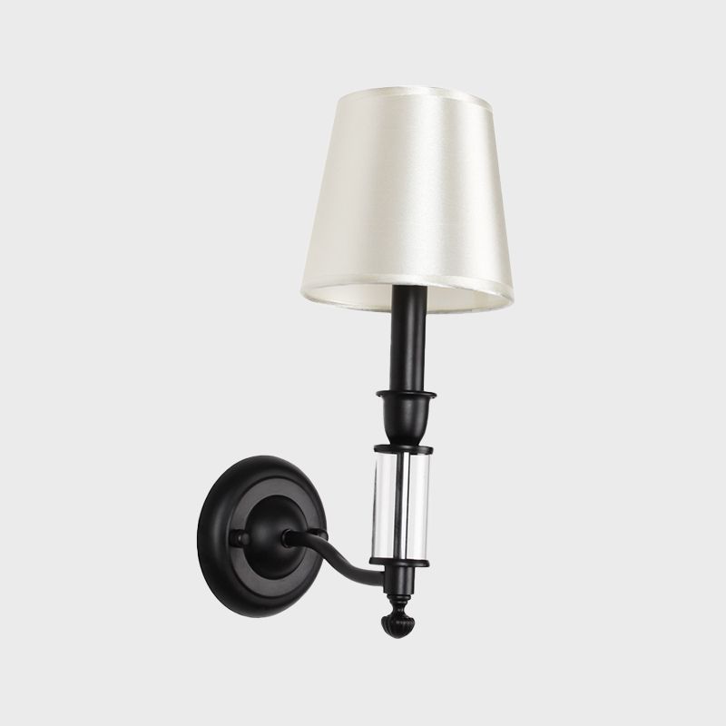 Éclairage d'éclairage à teinte cristal ordinaire moderniste 1 tête d'éclairage mural en métal noir de tête avec conception de chandelles