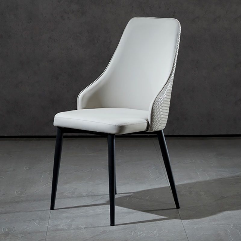 Contemporary Dining Chairs Kitchen Armless Chairs with Metal Legs