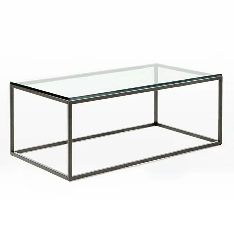 Contemporary Rectangular Glass Frame Base Coffee Cocktail Table