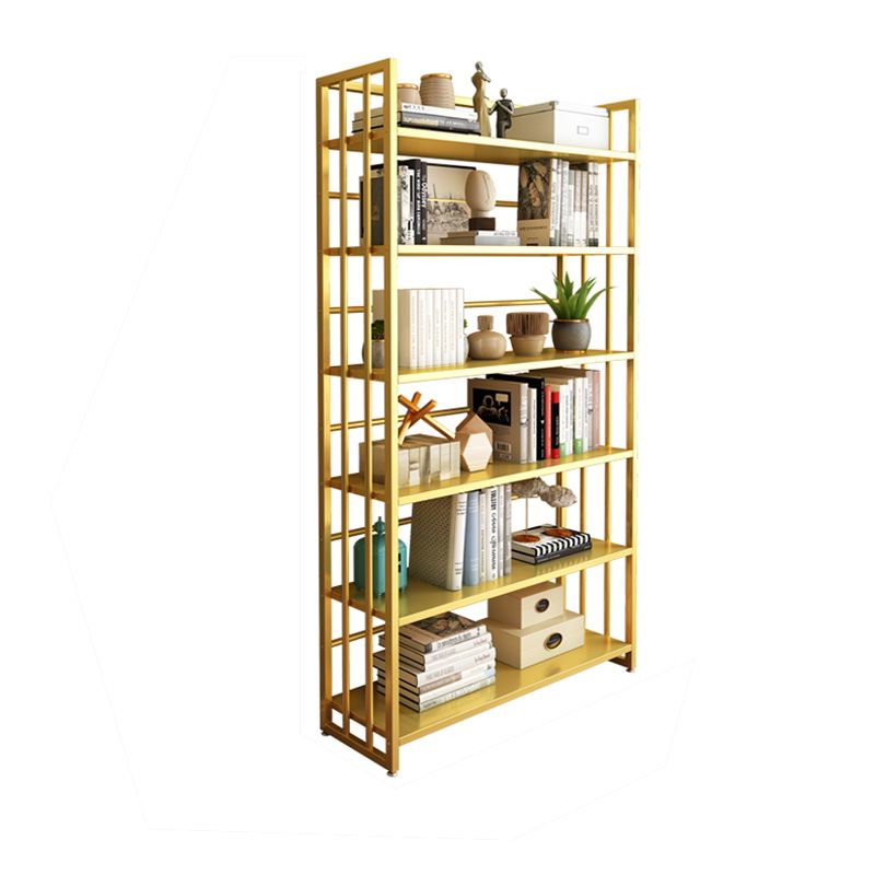 Metal Bookcase Modern Etagere Bookshelf with Open Back 70" H X 19.7" W