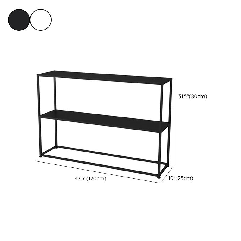 Contemporary Metal Bookshelf Etagere Open Back Bookcase with Shelves