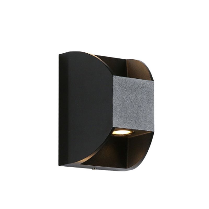 Polygon Shape Wall Light Modern Style Metal 2 Lights Sconce in Black
