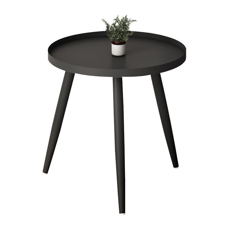 Tray Top Metal Pedestal End Table Round Side End Table for Living Room