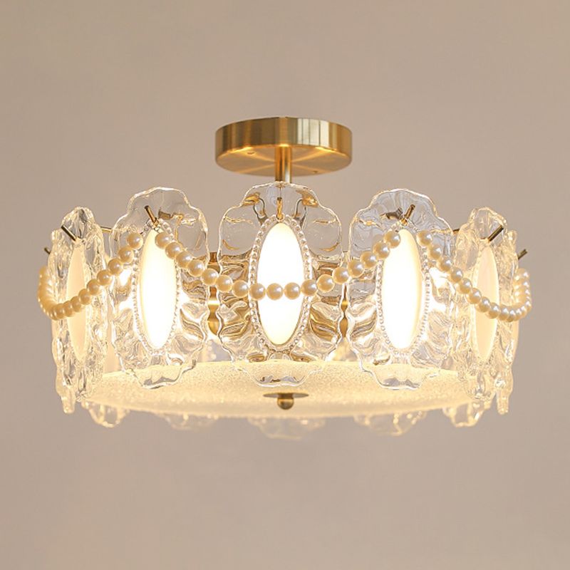 Modern Ceiling Light Simple Glass Flush Mount Light Fixture for Sitting Room