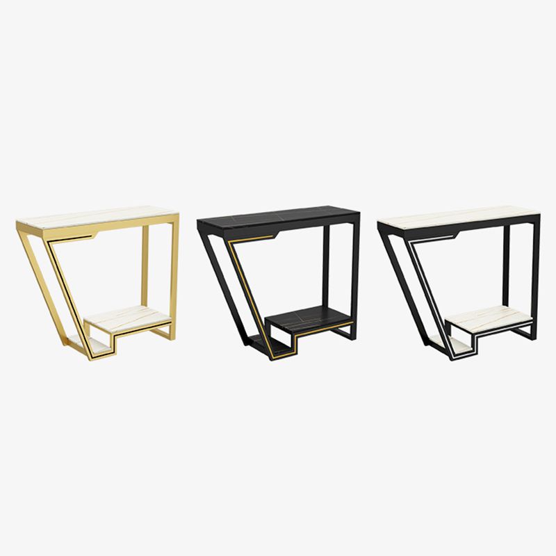 Glam Bistro Bar Table Rectangle Sintered Stone Bar Table for Living Room