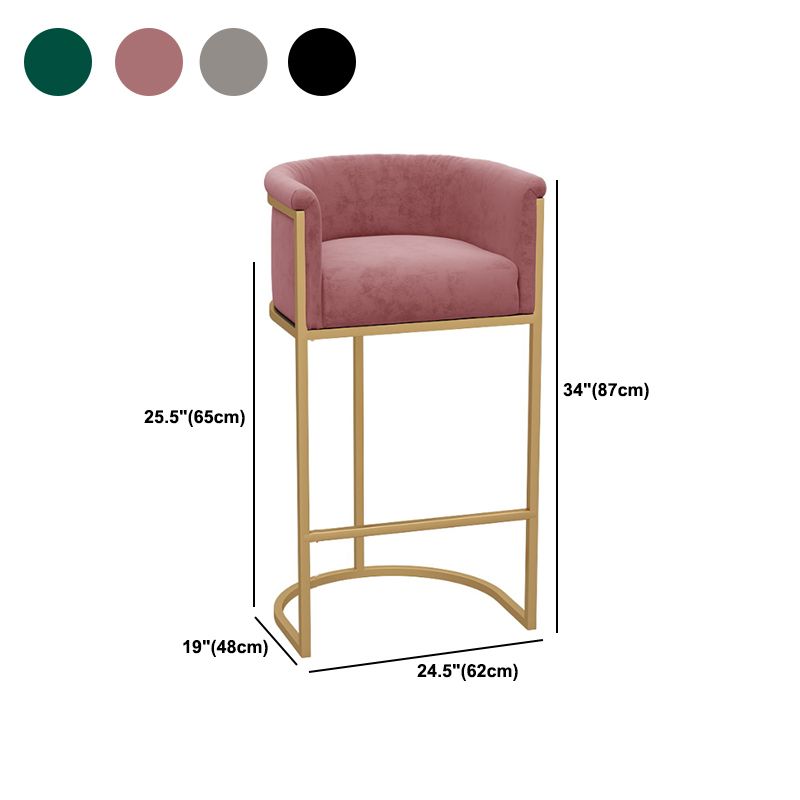 Nordic Style Low Back Bucket Stools for Home Upholstered Fabric Stools