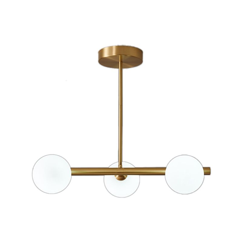 Nordic Style Copper Hanging Lamp Ball Shape Shade Island Light Fixture for Bedroom