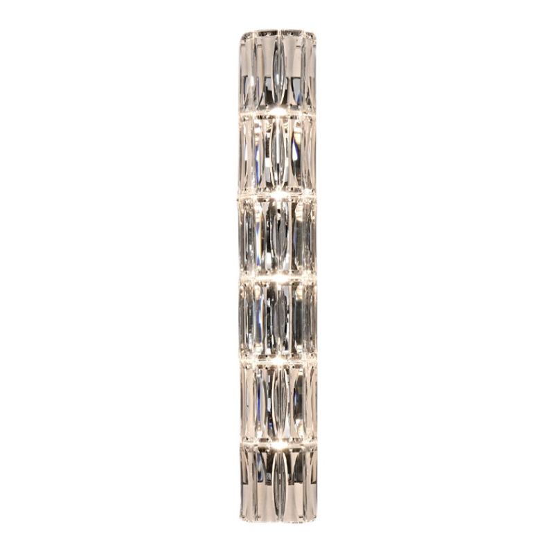 Postmodern Crystal Wall Light Cylinder Multi Light Wall Sconce in Chrome for Bedroom