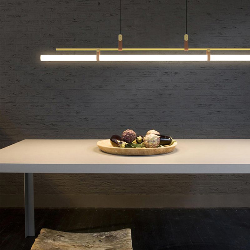 Modern Style Linear Shape Island Light Metal 1 Light Pendant Light