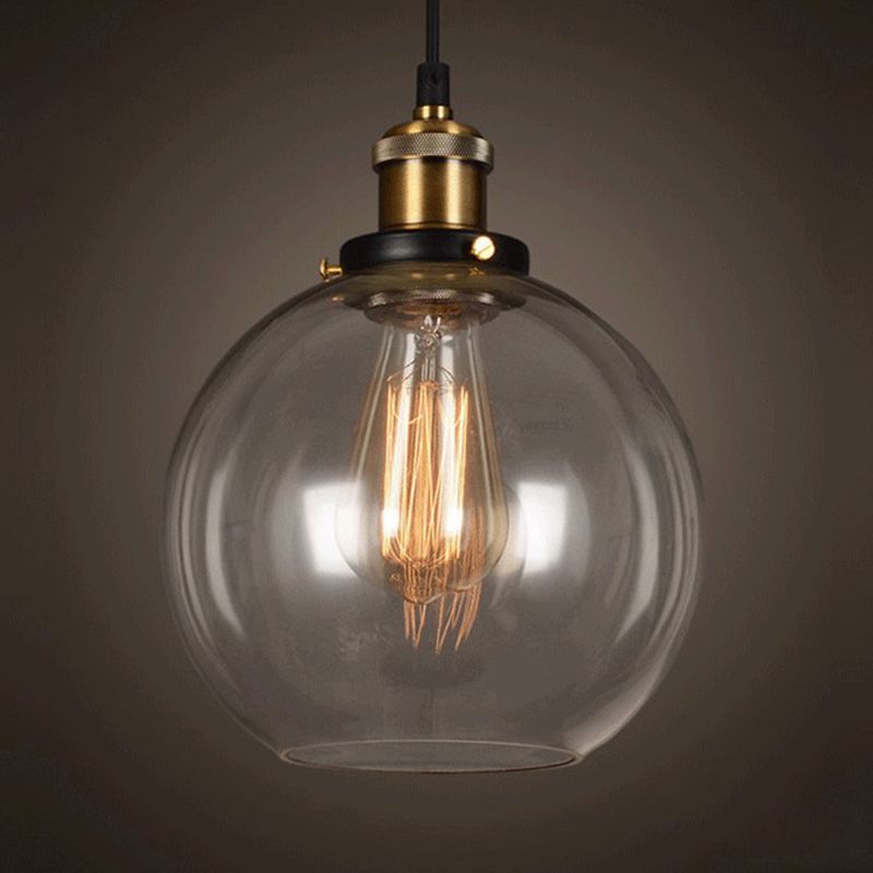 Luci a sospensione sospesa Vintage Style Industrial Style1 Pendanti leggeri con tonalità di vetro per camera da letto